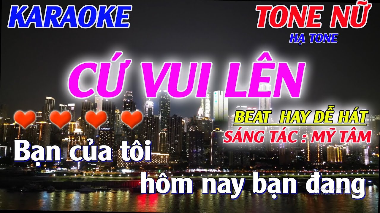 Cứ Vui Lên - Mỹ Tâm Karaoke  Tone Nữ Hạ Tone (Gm ) Hot TikTok Dễ Hát || Karaoke Minh Huy