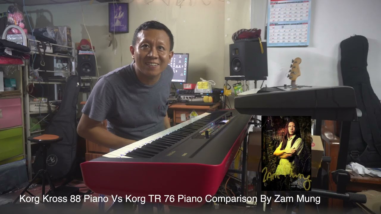 Korg Kross 88 Piano Vs Korg TR 76 Piano Comparison By Zam Mung 4K