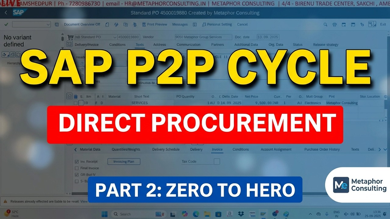 SAP MM full course free 🔥Zero to Hero SAP MM Tutorials for Beginners ✅ SAP MM P2P Cycle 🔔 Part - 2