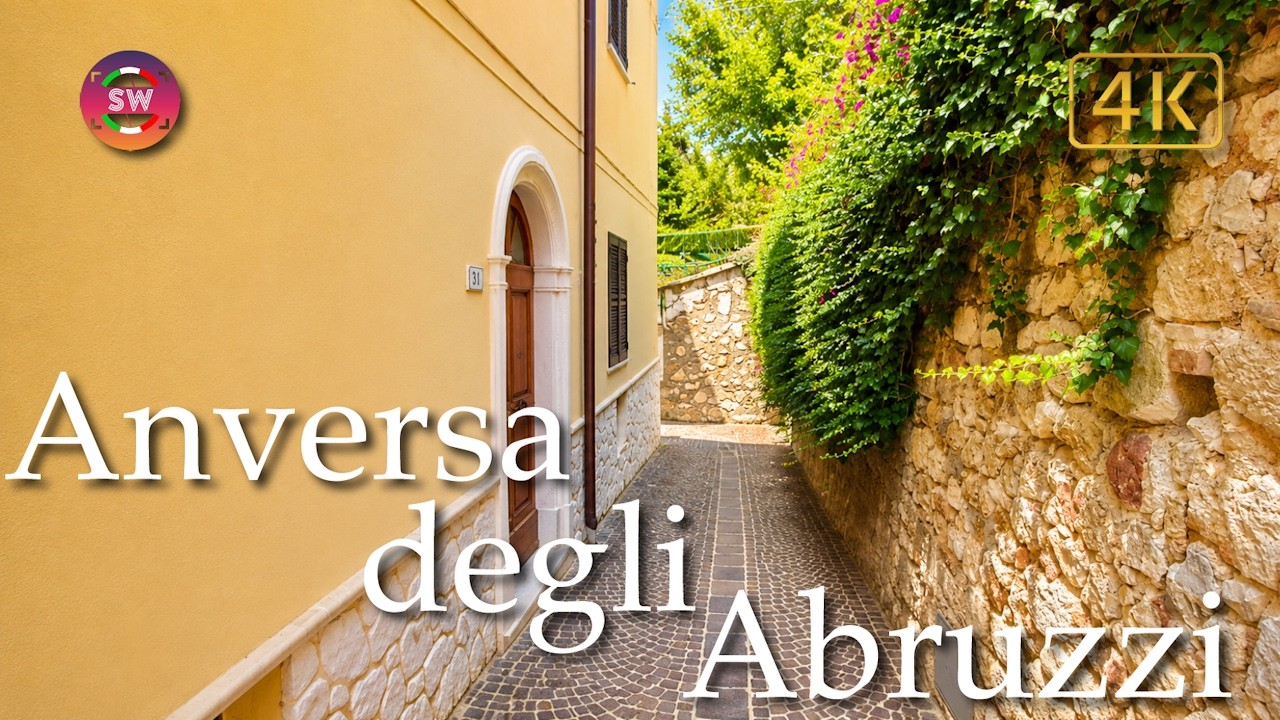Anversa degli Abruzzi (Abruzzo), Italy【Walking Tour】History in Subtitles - 4K