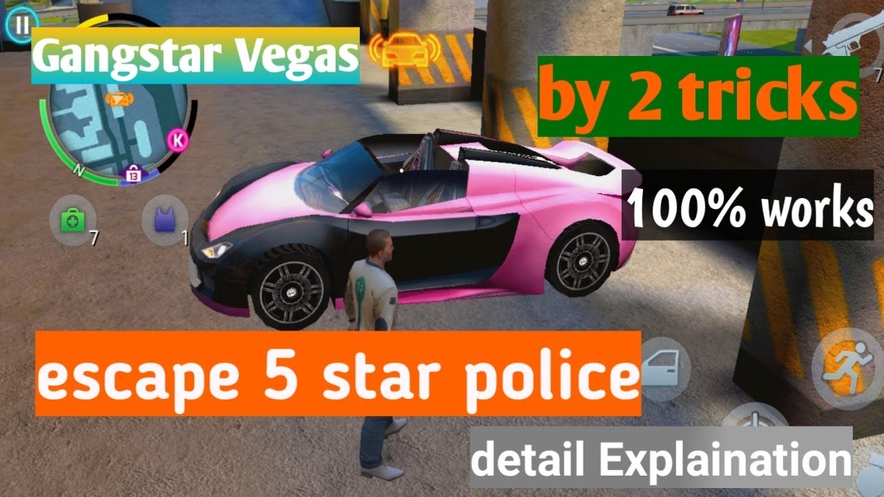 How to escape from police in gangstar vegas|| how to escape from 5 police in gangstar vegas||2021