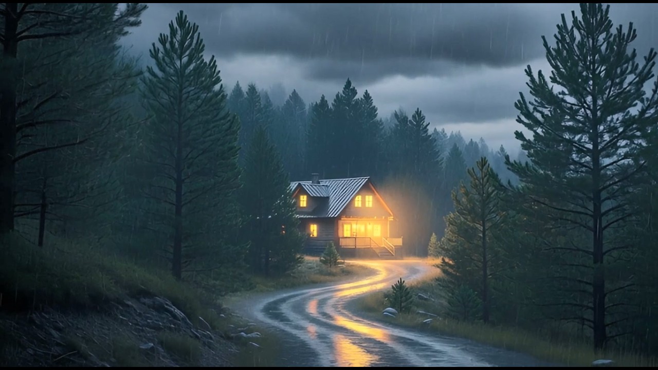 Звук дождя в тихом лесу 🌧️