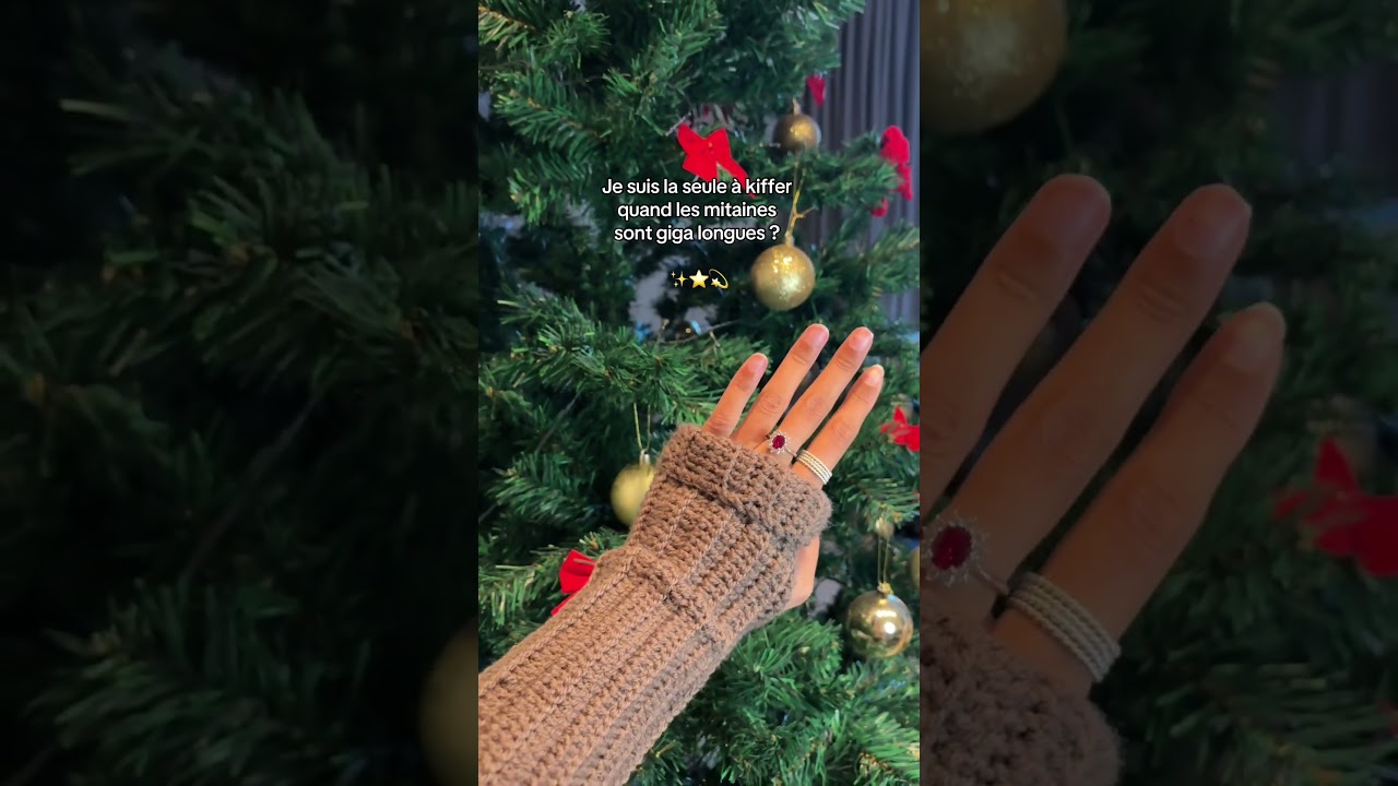 Mitaines m&eacute;ga longues pour l'hiver !  #crochetd&eacute;butant #crochet #tutocrochet #mitainescrcohet