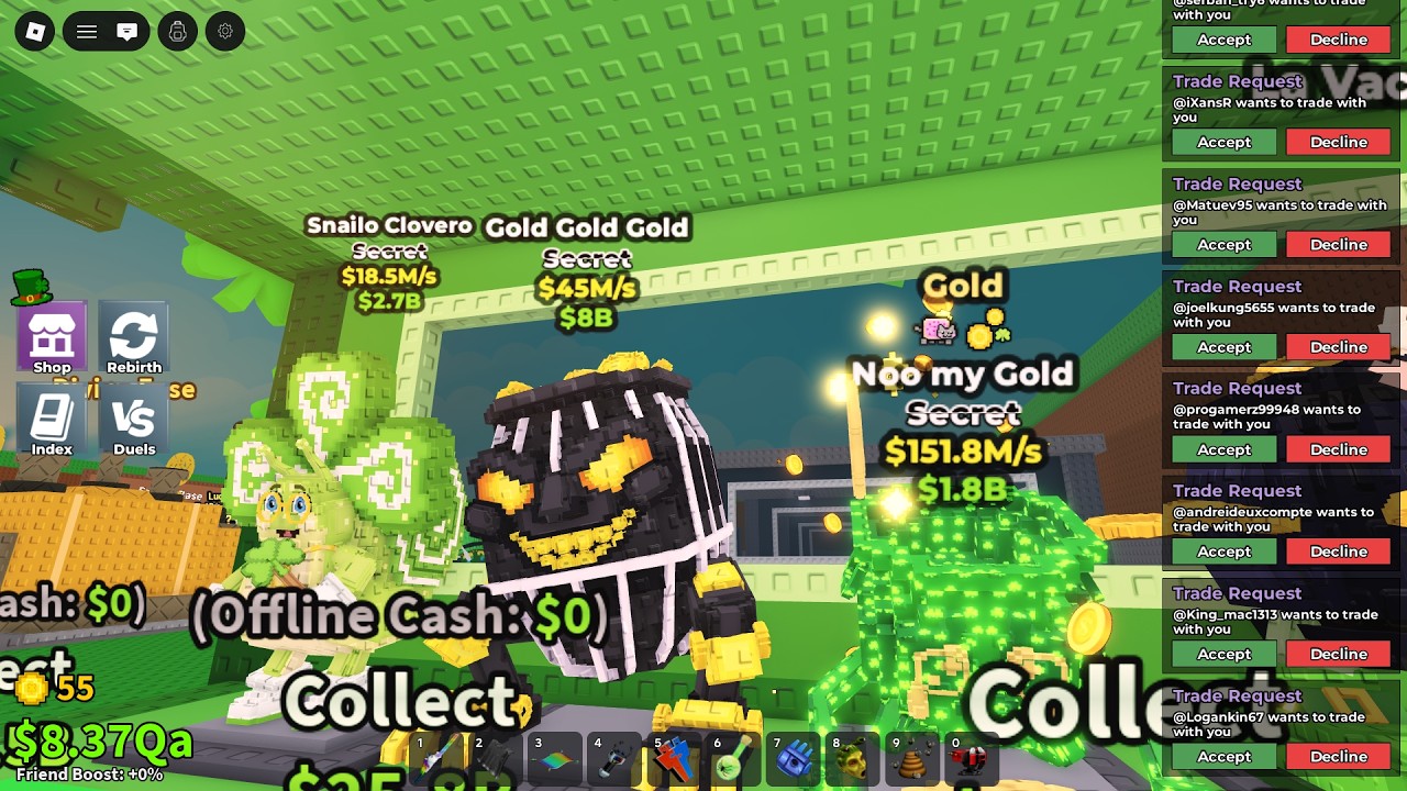indexing and trading luck base sab brainrots live on roblox