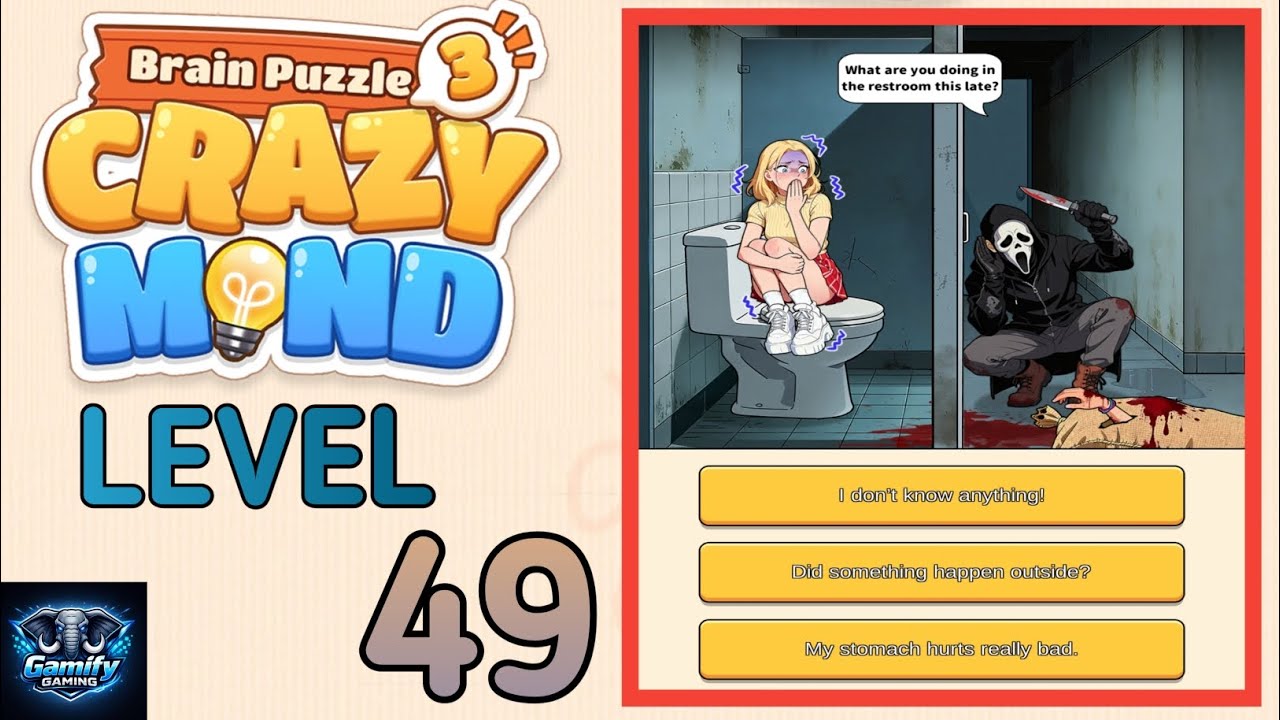 Brain Puzzle 3 Crazy Mind Level 49 |Restroom Escape| Walkthrough