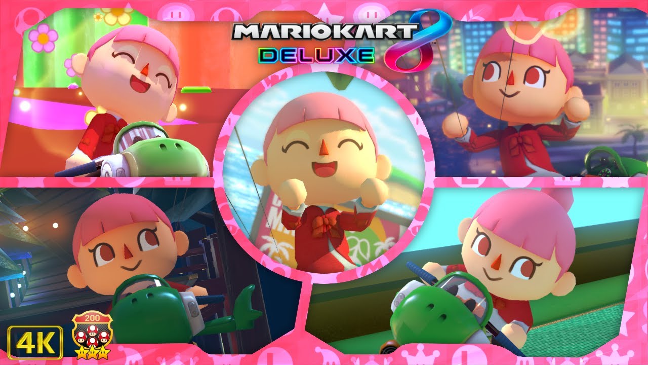 Mario Kart 8 Deluxe DLC ⁴ᴷ Full Booster Pass Course (200cc, All 12 DLC Cups) Villager Girl gameplay