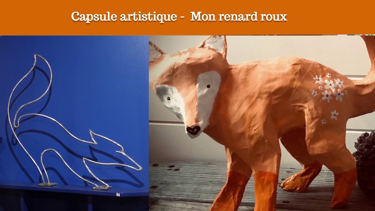 Mon renard roux - Technique de papier mâché