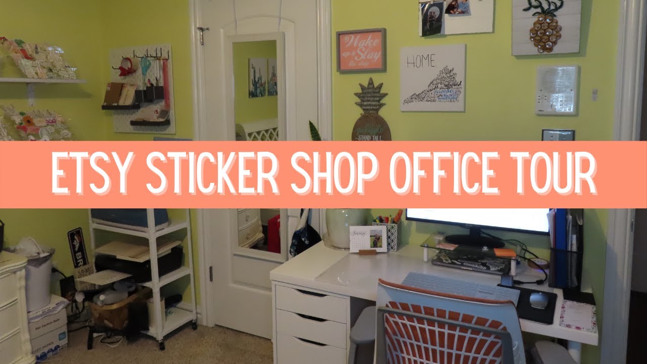 Etsy Sticker Shop Office Tour 2021 | Sticker Shop Organization | Small Business Office Tour