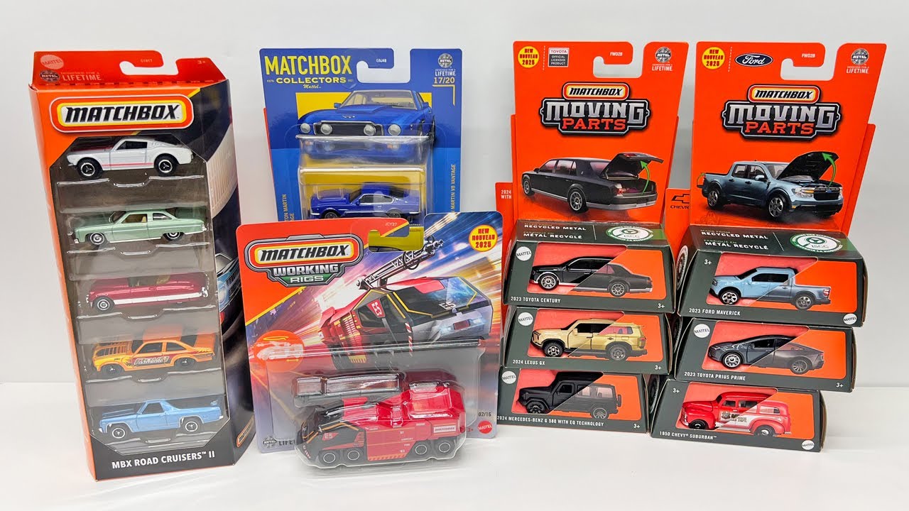 Unboxing New 2025 Matchbox: Moving Parts, Working Rigs, Collectors Line, & Road Cruisers II 5-Pack