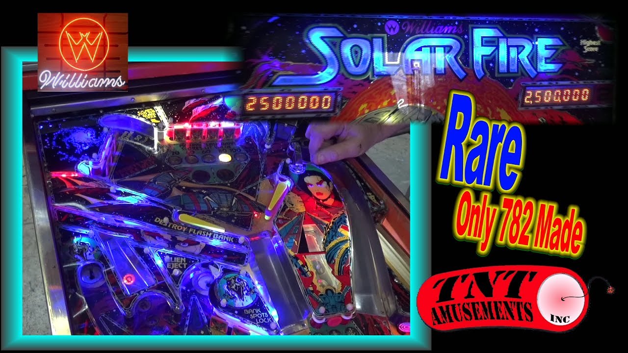#1288 Редкий игровой автомат Williams SOLAR FIRE для игры в пинбол, плюс Bally POWER PLAY, TNT Am...