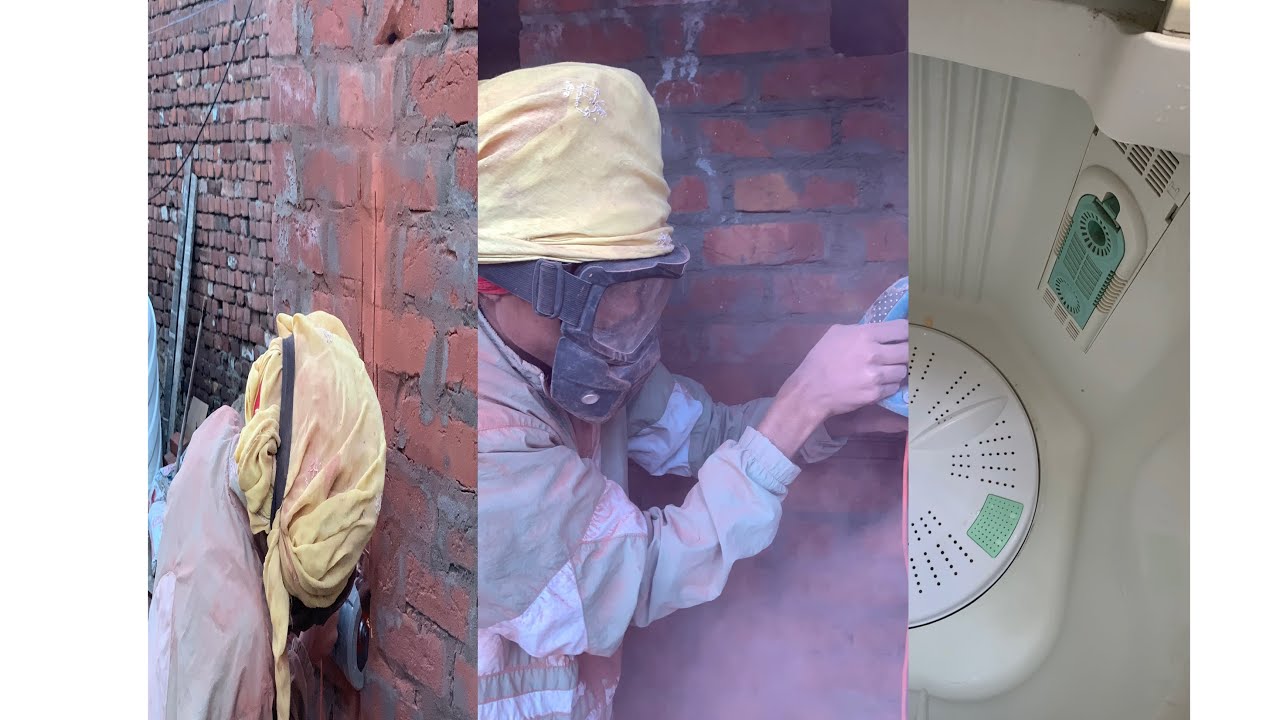 Daily blog || ￼ electrical work||| Wall cutting|| ￼ washing machine repair