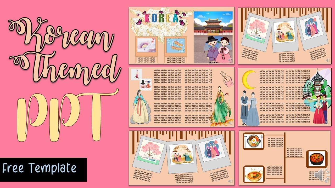 Korean - Pastel Themed Powepoint Template - (PPT#5) | Animated Slides | Free Template| WITH TUTORIAL