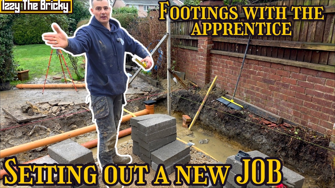 Setting Out an Extension Properly - Finding FFL & square #construction #constructionchannel