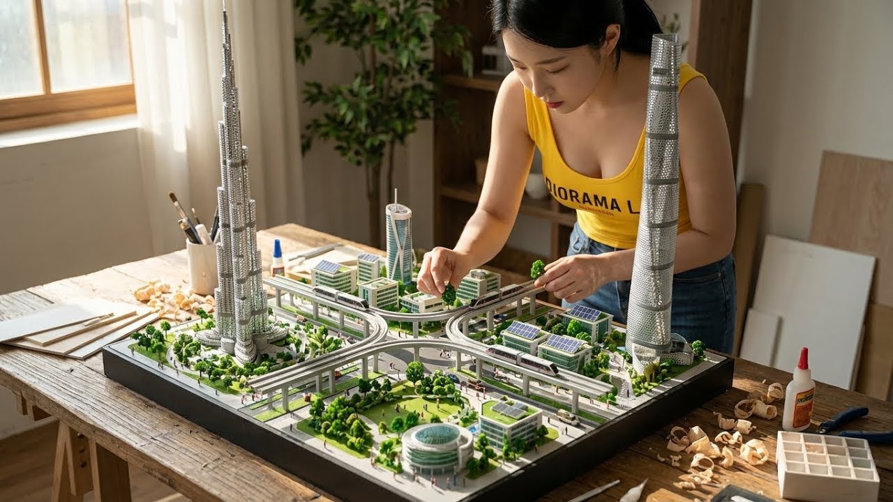DIY Miniature City Diorama | Burj Khalifa and Urban Transport System
