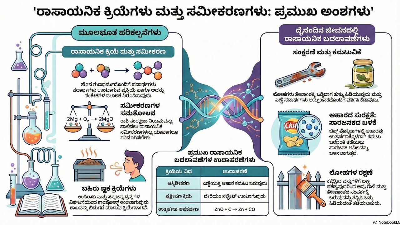 #ರಾಸಾಯನಿಕ ಕ್ರಿಯೆಗಳು ಮತ್ತು ಸಮೀಕರಣಗಳು 