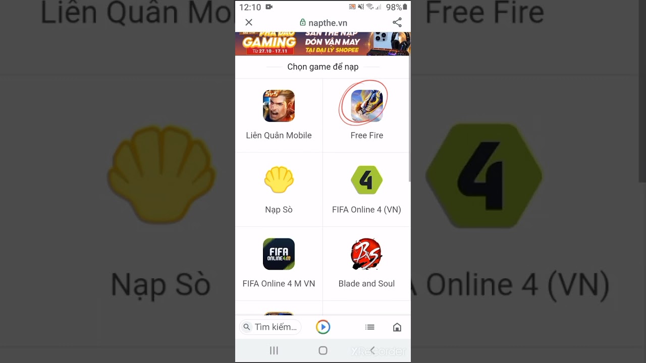 c&aacute;ch nạp thẻ Garena//Mưa TV