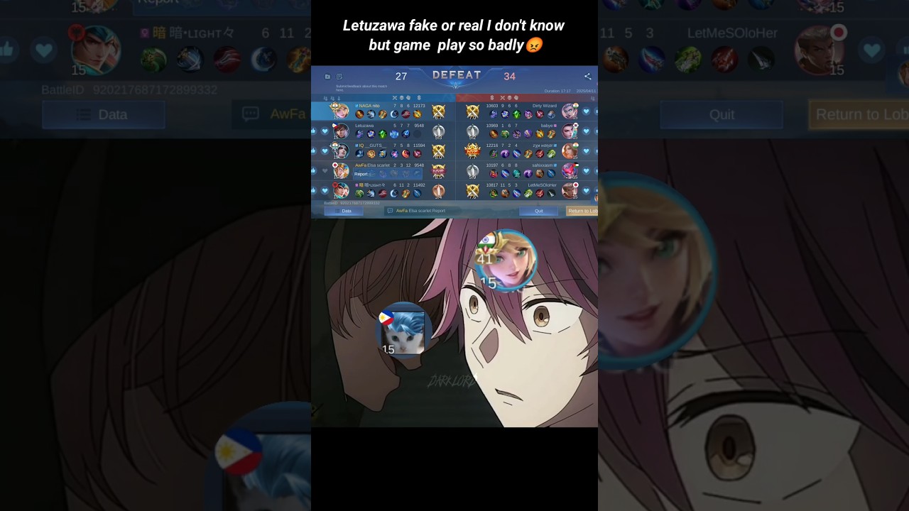 Letuzawa fake or real I don't know but game  play so badly MLBB