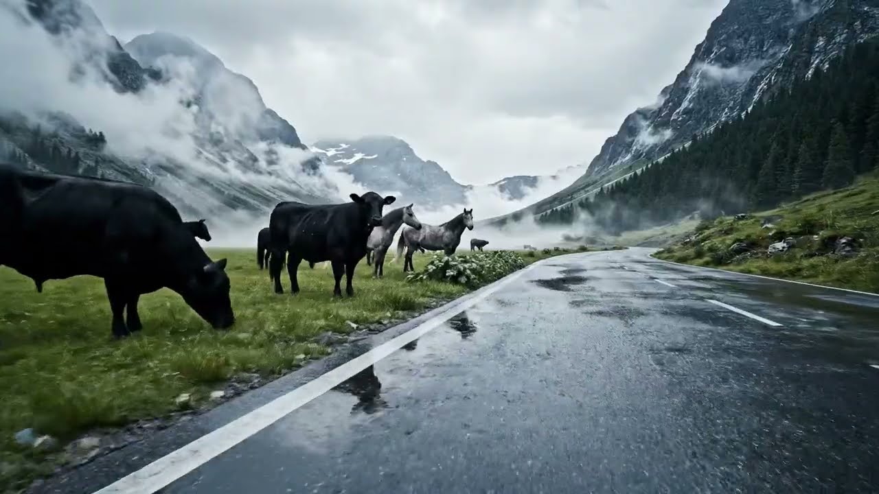 Rainy Day Walk in a Quiet Swiss Village 4K 🌧️ Soothing Rain Ambience