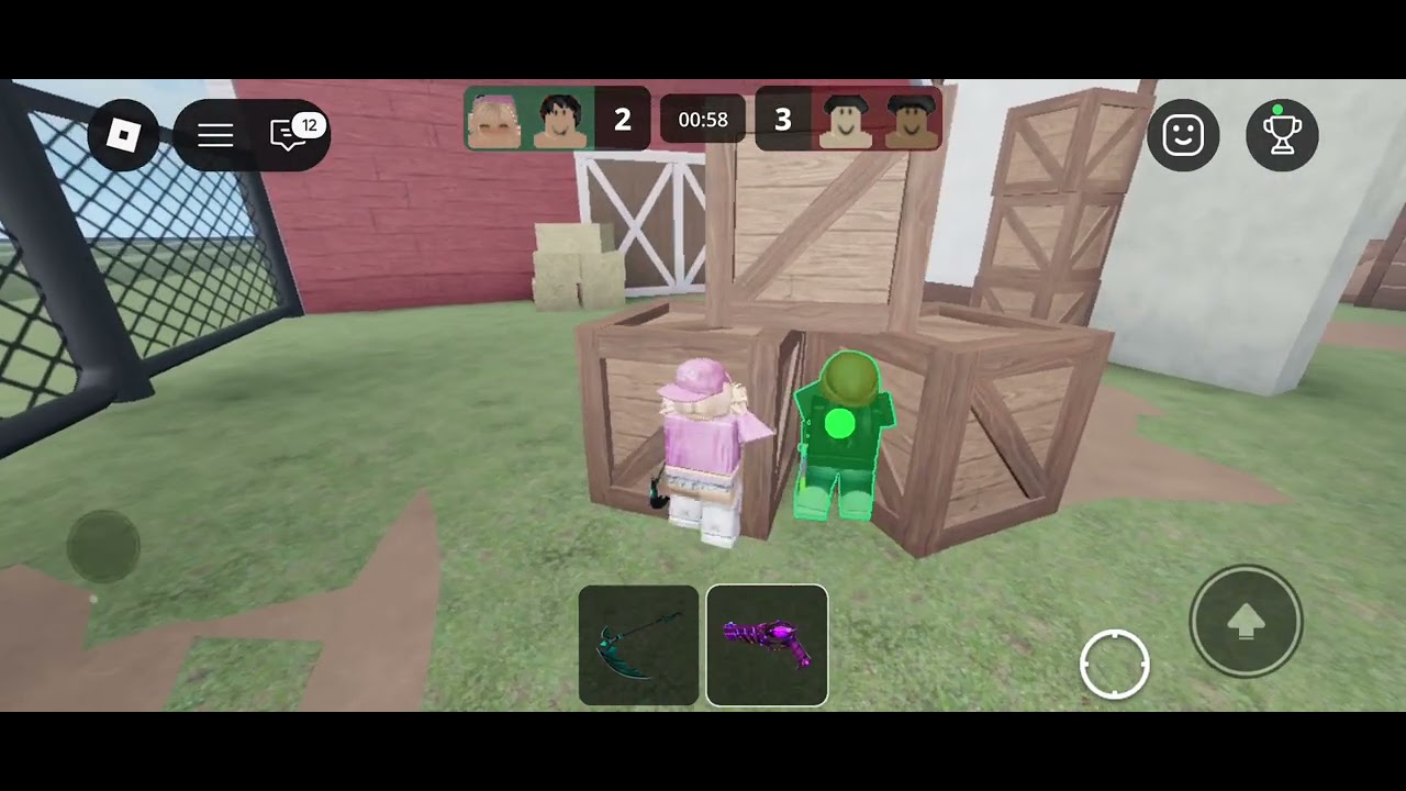 Jogando duelos assassinos vs xerifes com minha amiga #roblox 😄