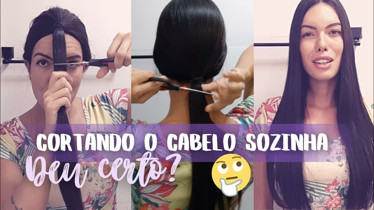 CORTANDO O CABELO RETO | Como cortar o cabelo em casa sozinha