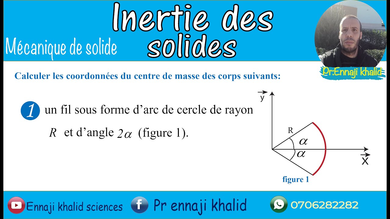 Centre de masse  d'un arc de rayon R distribution linéique
