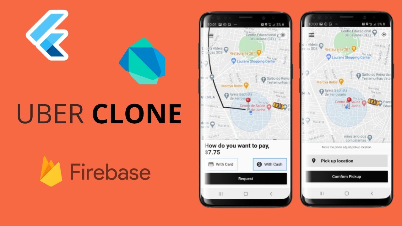 Клон Uber на Flutter с бэкэндом и приложением для водителей | Приложение Flutter Taxi