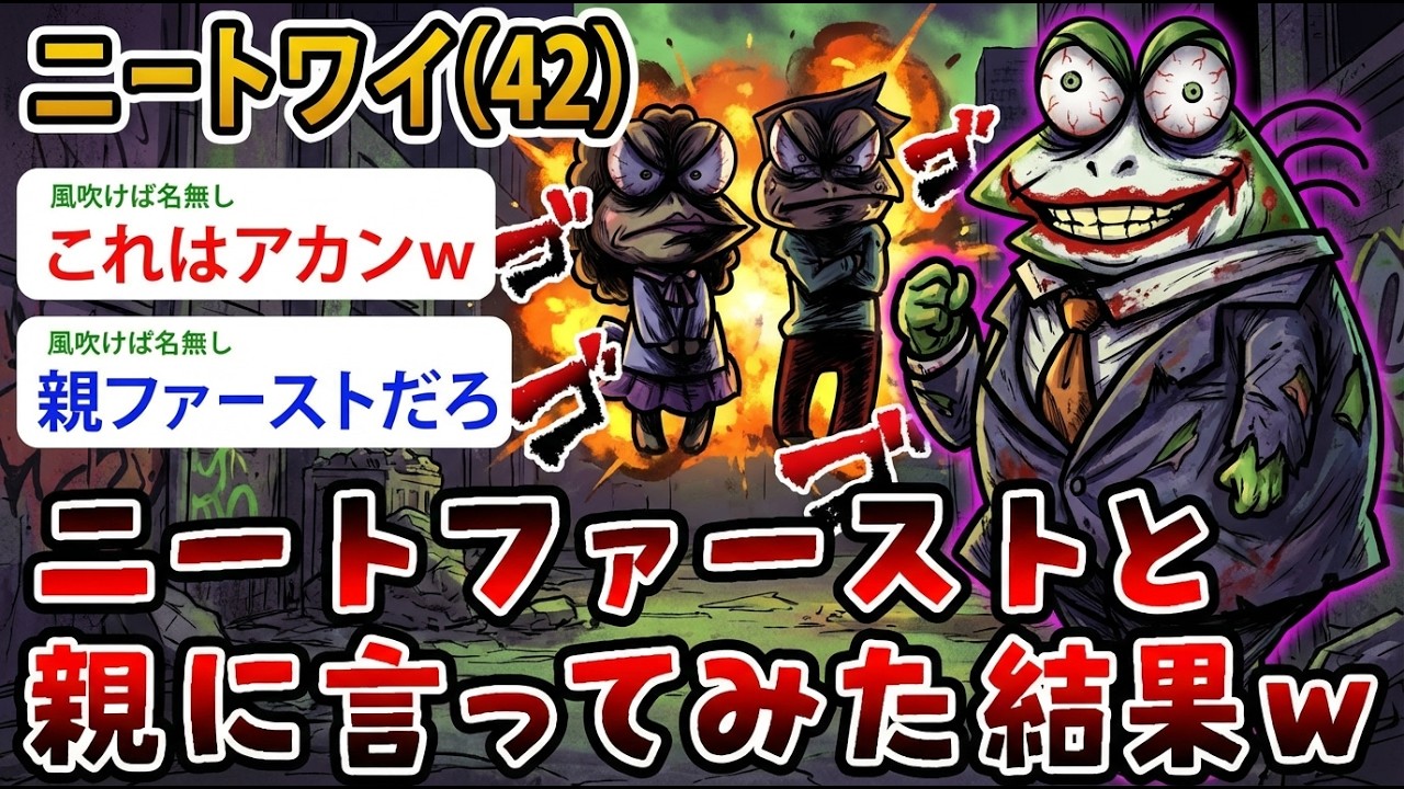 【アホの殿堂】  ニートワイ（42）ニートファーストと親に言ってみた結果ｗ…今日からワイファーストやで！ 【2ch爆笑スレ】【2ch面白いスレ】