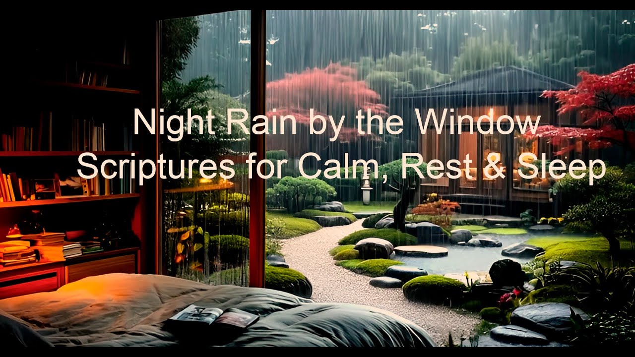 Gentle Rain from a Cozy Bedroom 🌧️ Bible Verses for Rest & Calm