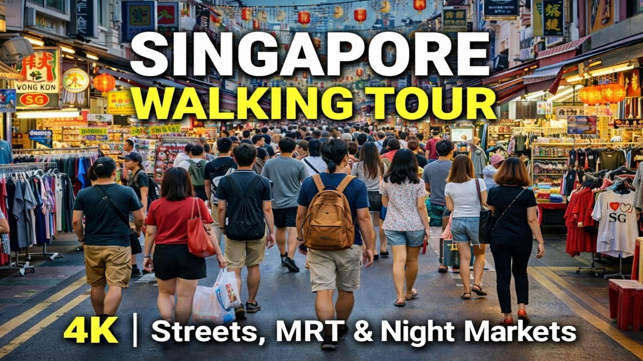 Singapore Walking Tour 🇸🇬 4K | Streets, MRT & Night Markets