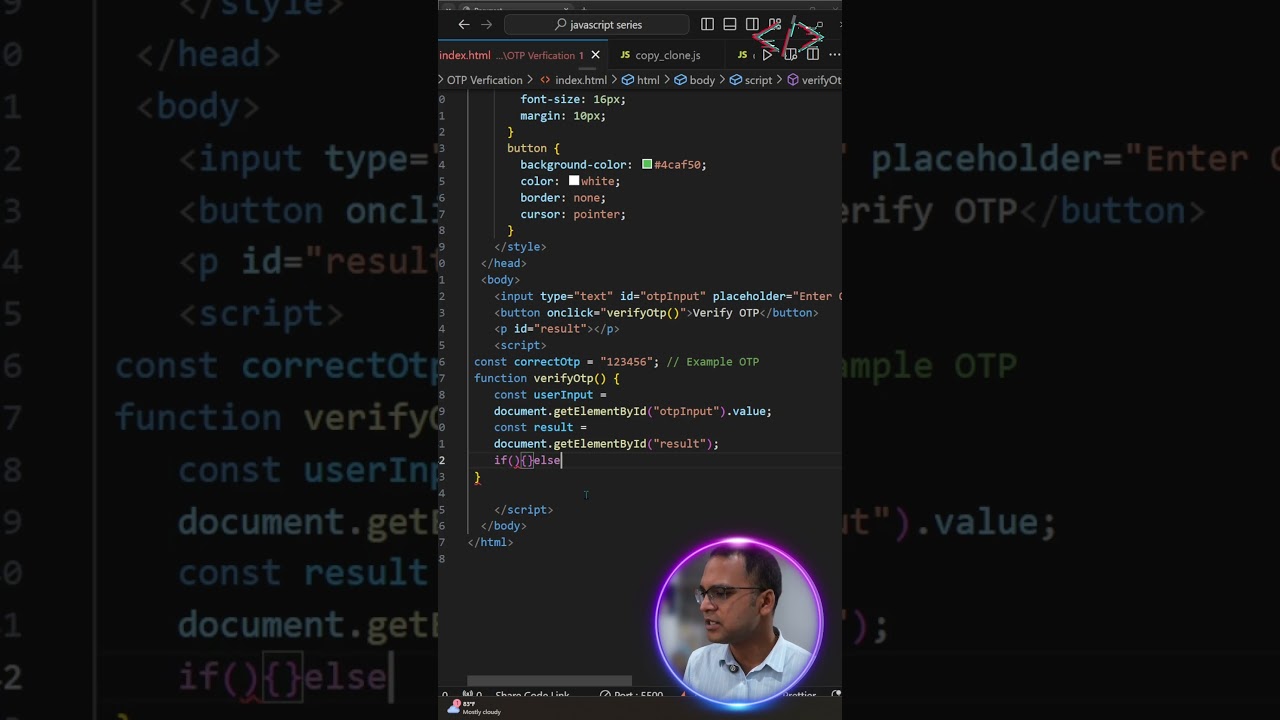 🔐 Verify OTP in JavaScript! 💻 | Interview Question #codewithkg #coding