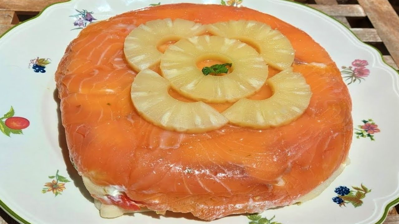 PASTEL SALADO 🥪 de SALMÓN 🐠 *Receta para Fiestas🎉 Pastel Frío ❄  Recetasro&music 63