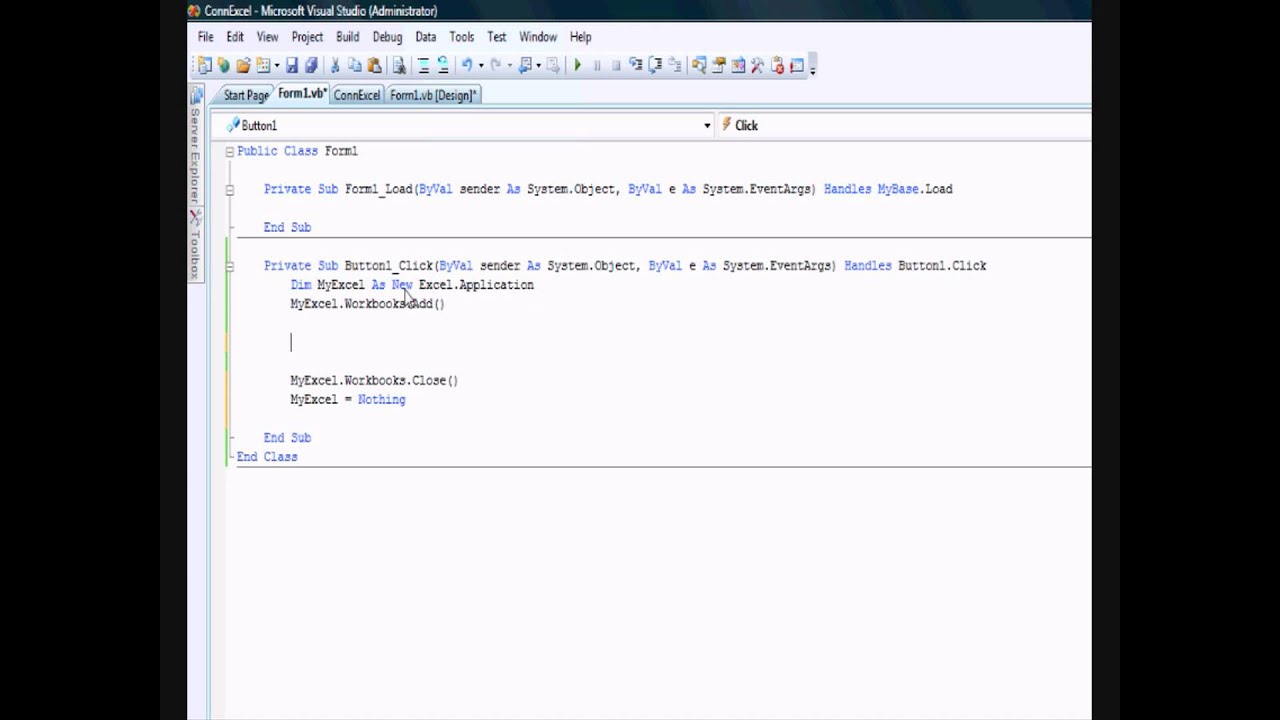Control Excel from VB.NET project.