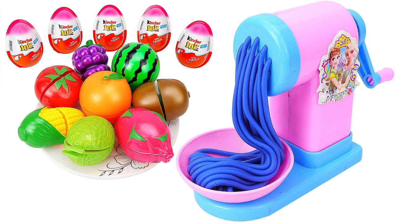 Satisfying Video l How to make Rainbow Play Doh Noddles Frozen Elsa Stress Balls Cutting ASMR #54