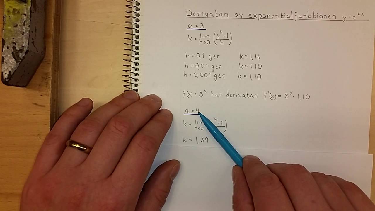 Ma3c Derivatan av exponentialfunktionen y=e^(kx)