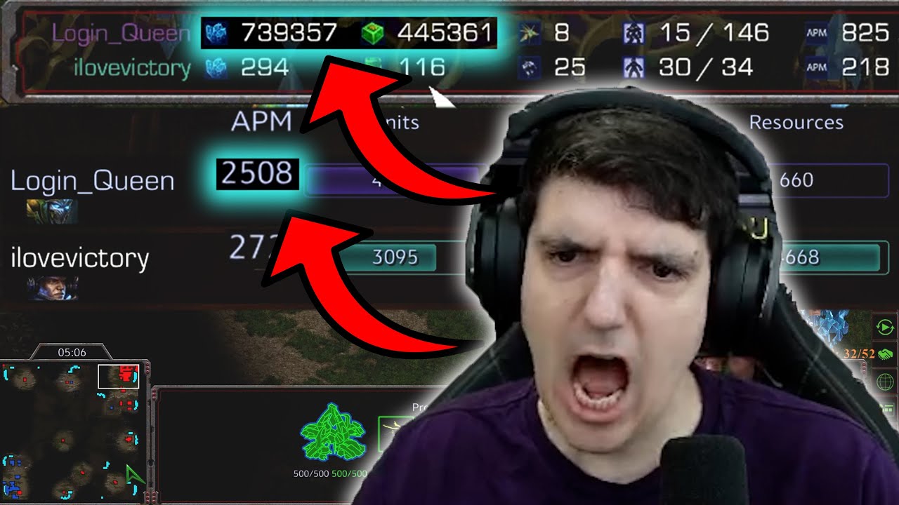 Artosis vs TRILLION minerals in 10 seconds(Hacker)