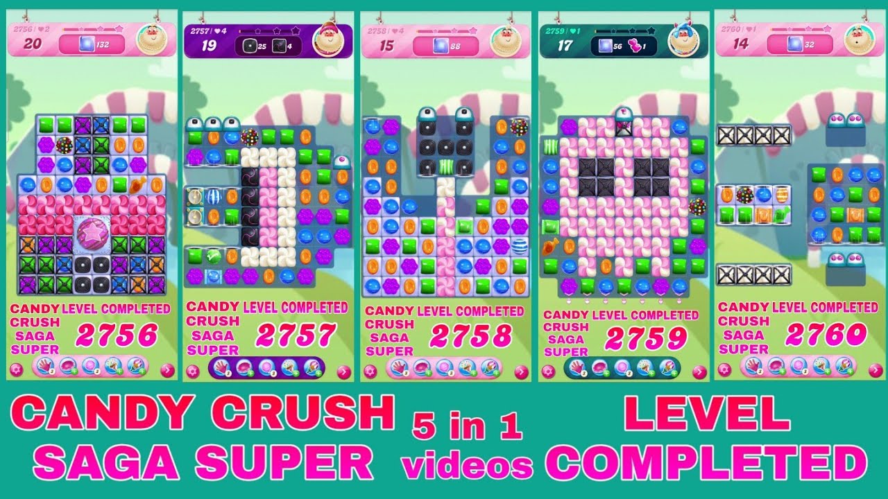 CANDY CRUSH SAGA SUPER || LEVEL COMPLETED || GAME PLAY CANDY VIDEO || 5 in 1videos