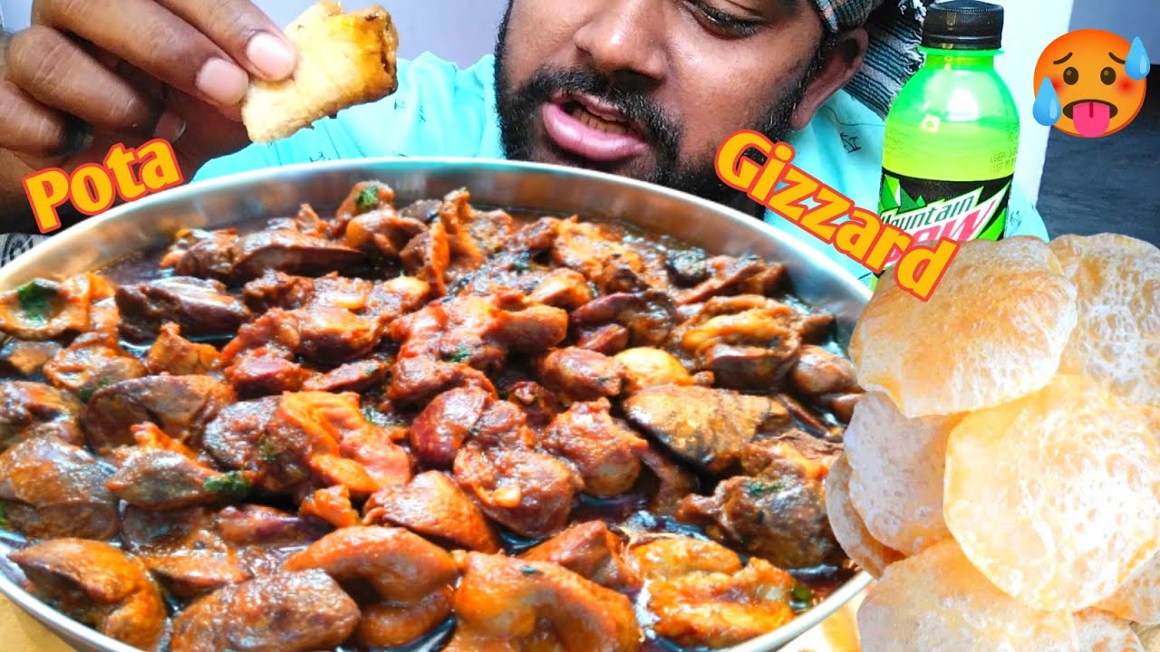 OH NO - Eating Very Spicy 1Kg Pota Kaleji and Luchi l Pota And Gizzard Eating Challenge l Spicy Food