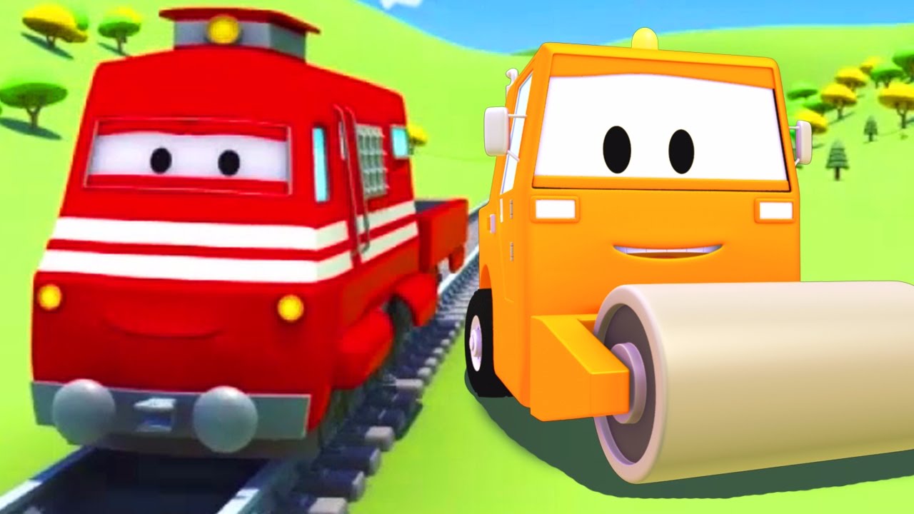 Troy o Trem e o Rolo Compressor na Cidade do Carro | desenhos animados de carros e caminhões