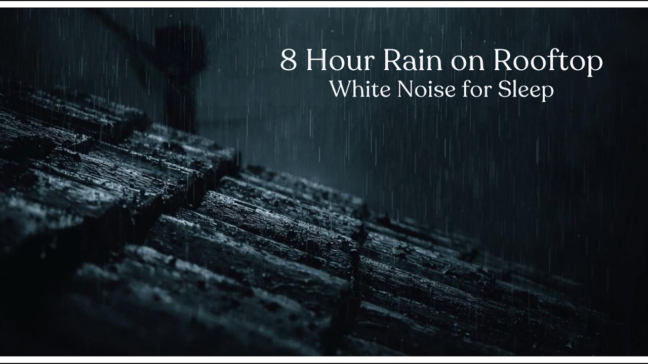 8 Hours Rain on Rooftop White Noise + Good Morning Affirmation | Calm Start to Your Day