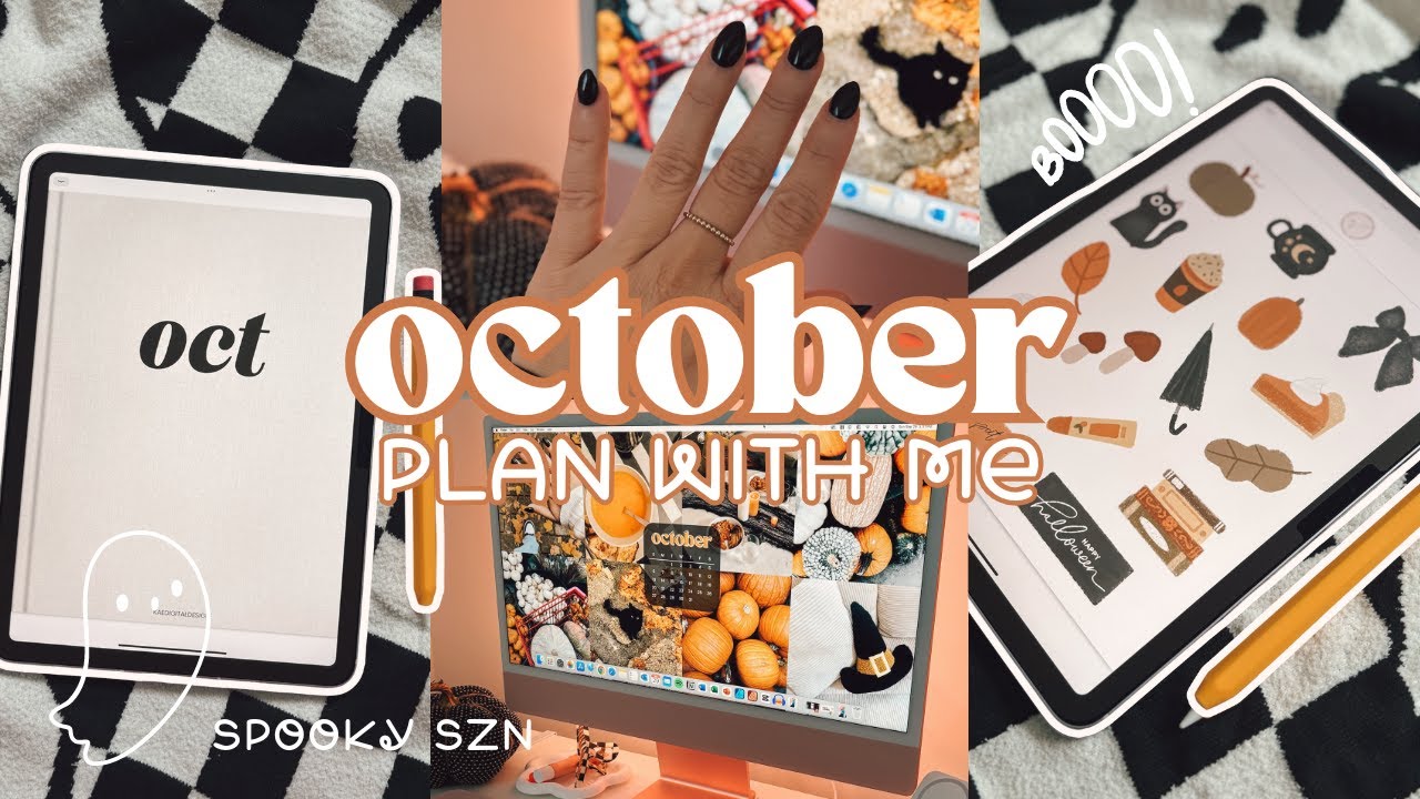 Планируем октябрь со мной 👻🎃🖤 | Цифровой планировщик для iPad, Планировщик GoodNotes, Цифровые на...