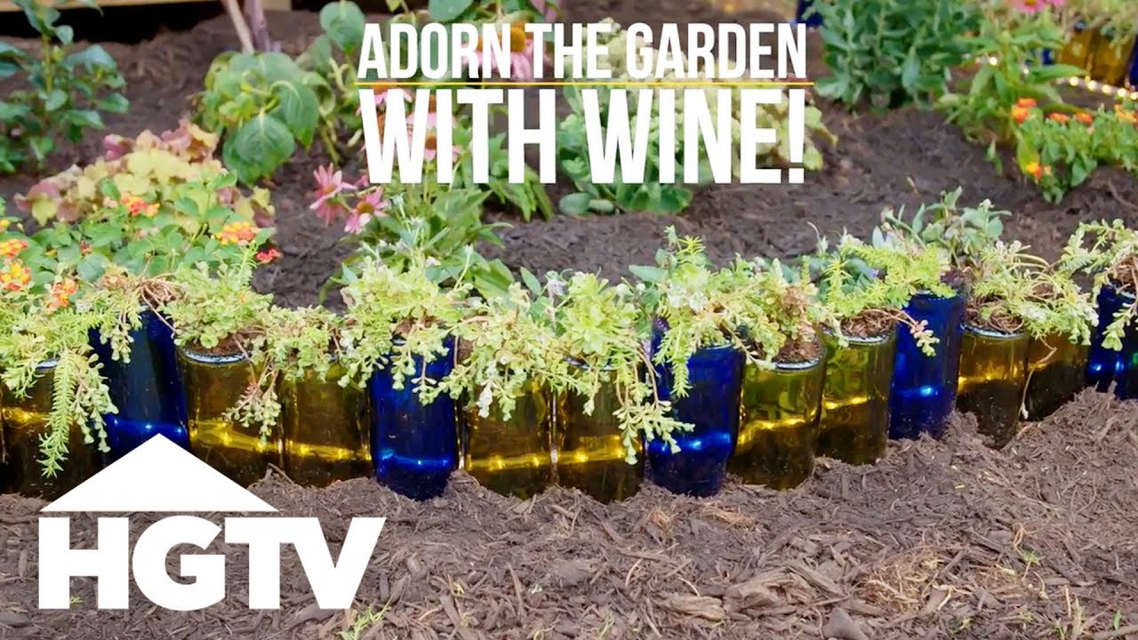 Way to Grow: Wine Bottle Garden Bed Edging | HGTV