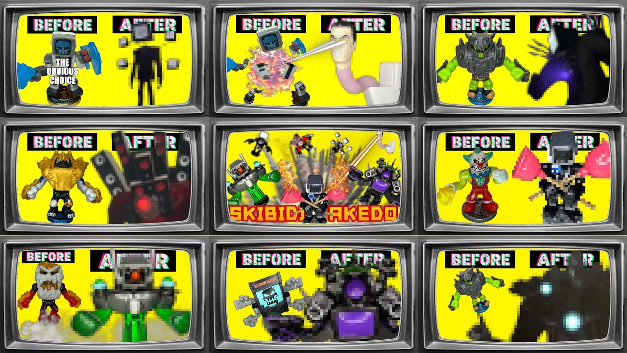 Skibidi Toilet Akedo Warriors Compilation Custom G-Man, Titan Cameraman, Tri-Titan, Plunger, Big TV