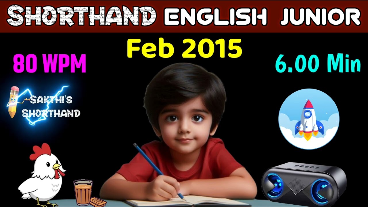 Shorthand English Junior Feb 2015 ✍️ 80 WPM 🚀 6.00 Min