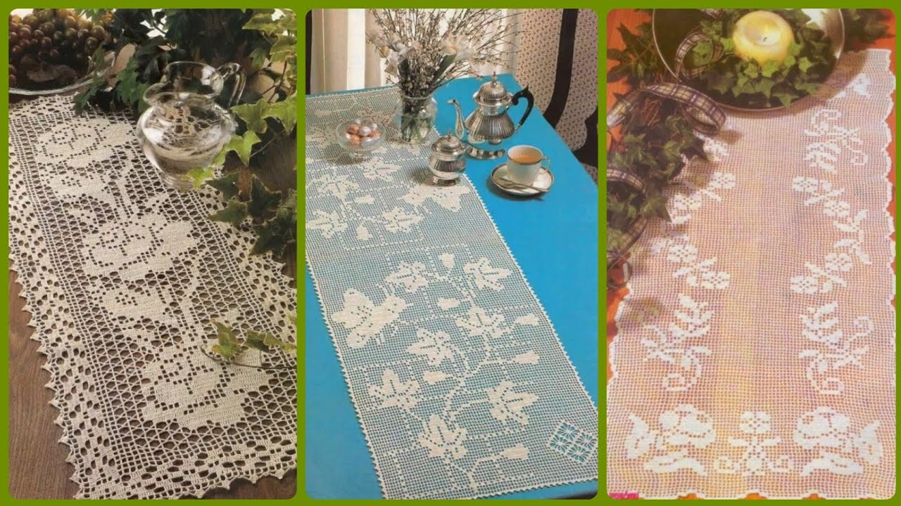 150 Ractangular Crochet Fillet table runners pattern  ideas #crochet #diy #trending