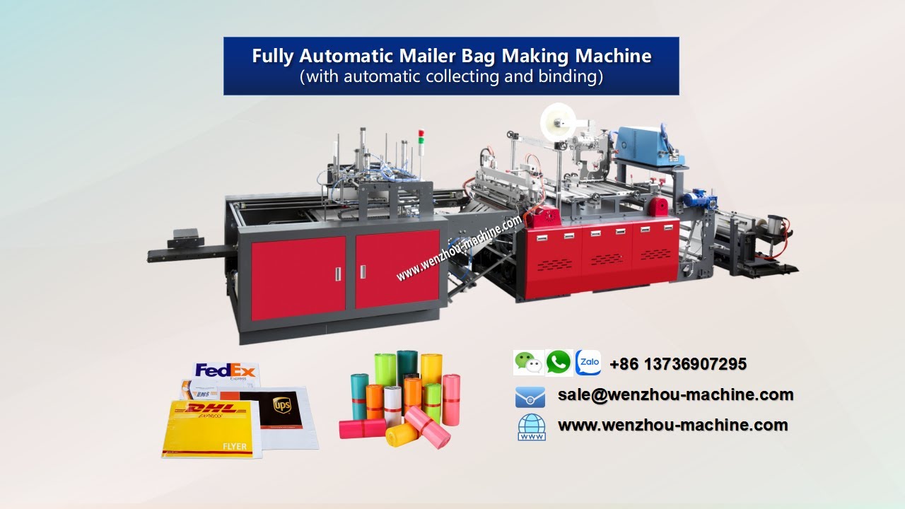 Fully Automatic Poly Mailer Bag Making Machine with Binding