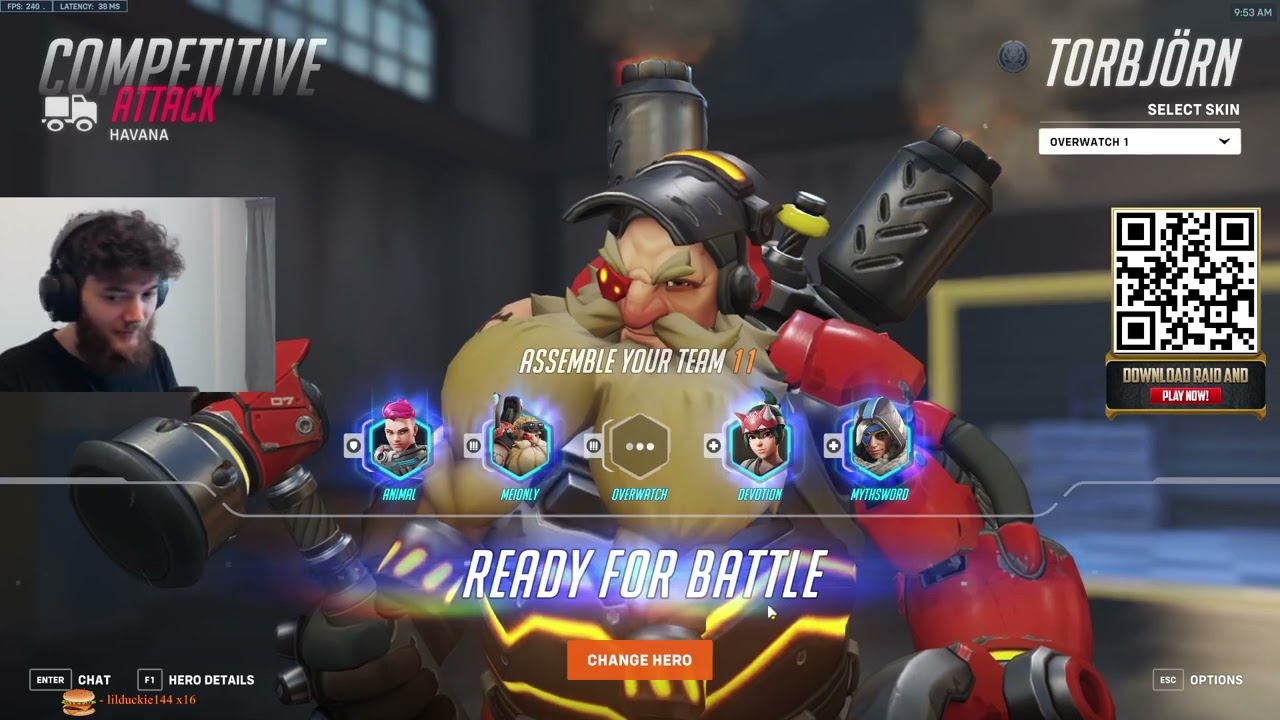 Dafran TORBJORN, WIDOWMAKER COMPETITIVE Gameplay! [ OVERWATCH VOD Replays ]