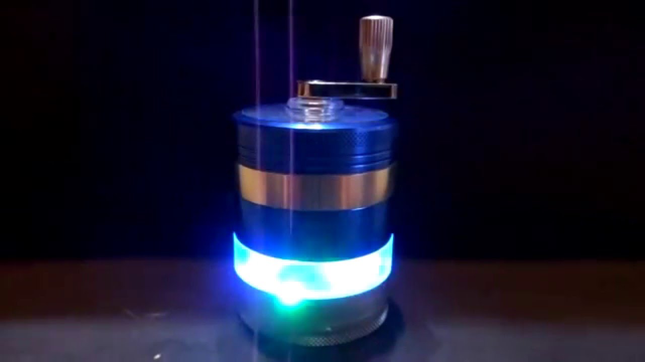Picador grinder de tabaco de aluminio,con molinillo y led
