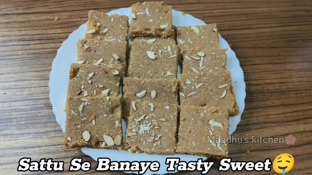 SATTU Se Banaye Gond pak🤤✨👌 Quick & Delicious Sweet Recipe.. #recipe #sweet #tasty #Winter Special 