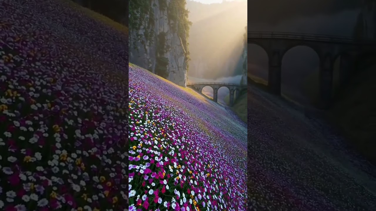 The Secret Garden of Serenity 🌿 | Beautiful River Meets Endless Flowers