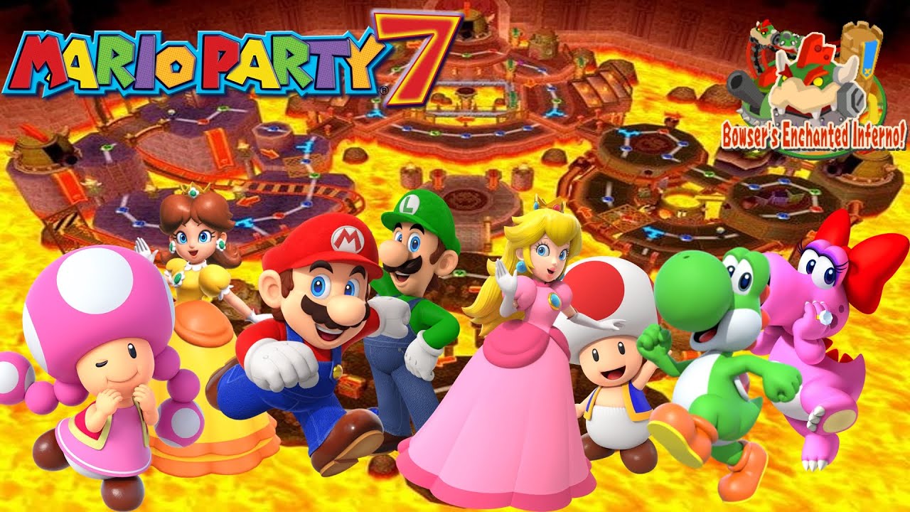 Mario Party 7 - Team Toadette vs Team Mario vs Team Peach vs Team Yoshi - Bowser's Enchanted Inferno